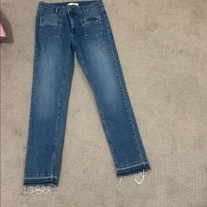 Anine Bing Denim Jeans with Frayed Hem